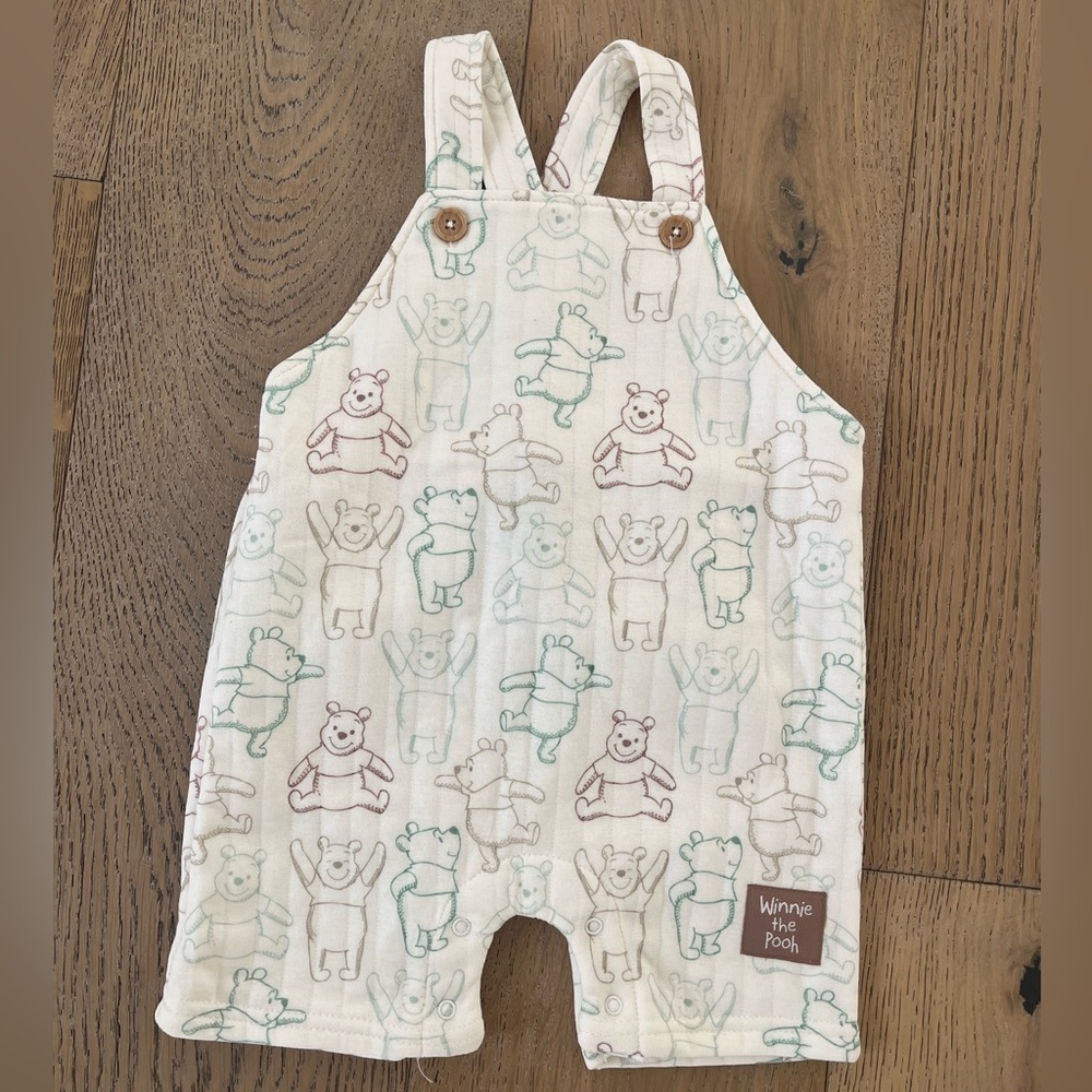 NEW Winnie The Pooh Overall Romper Shorterall Set Disney Green 18 months - Picture 7 of 9
